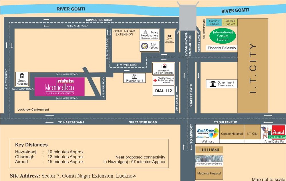 Rishita Manhattan location map in Gomti Nagar Extension